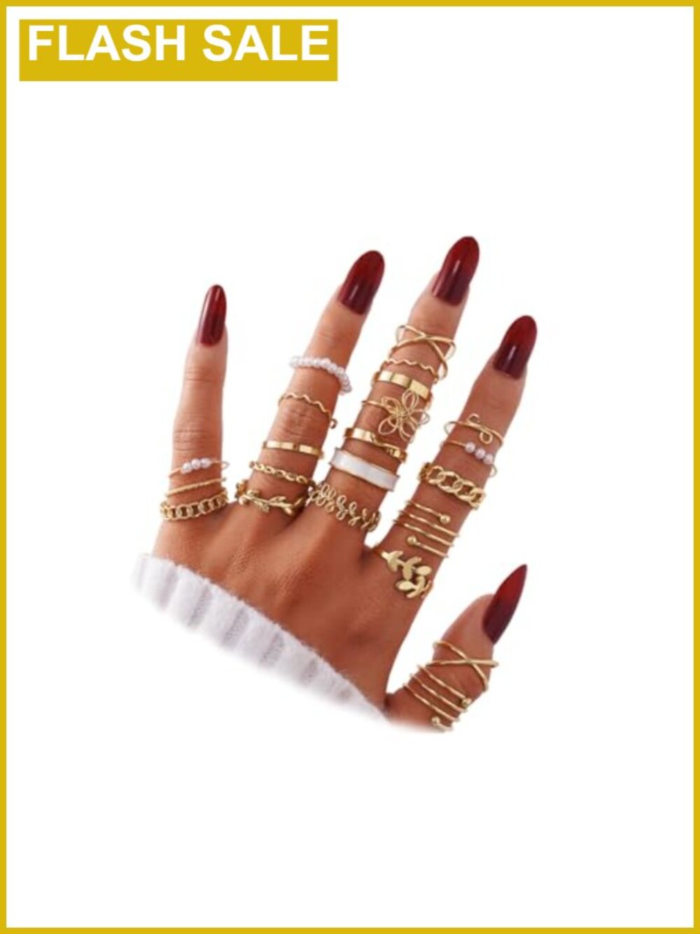 Gold Knuckle Rings Set Stackable Midi Rings Cubic Zirconia Crystal Twist Hollow